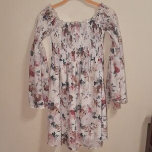 Elegant Floral Smocked Blouse